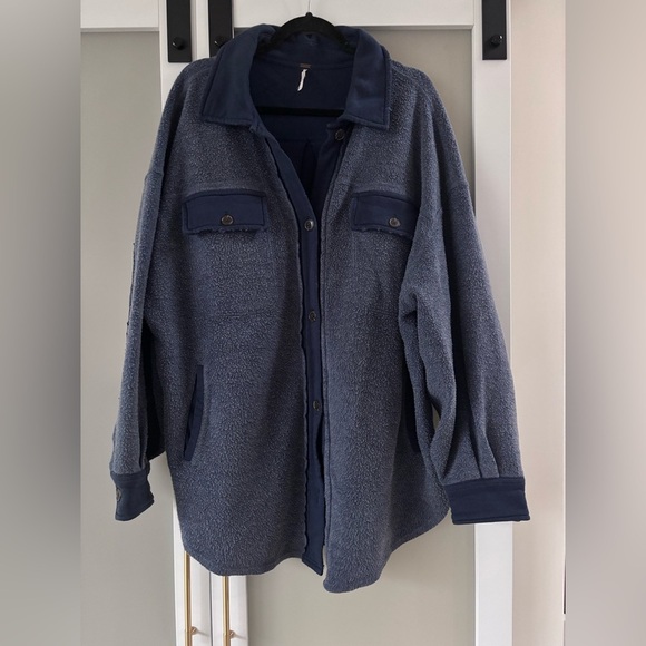 Free People Deep Blue Ruby Shacket - Picture 4 of 8